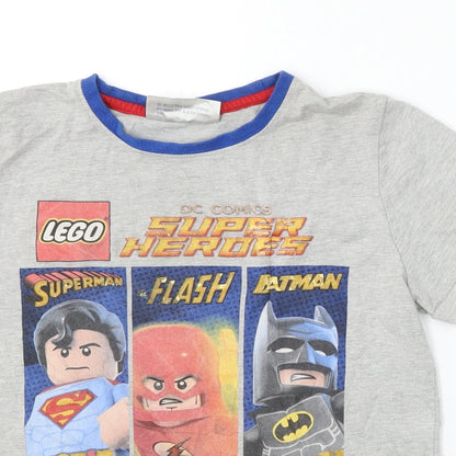 George Boys Grey  Cotton Basic T-Shirt Size 11-12 Years Round Neck  - Lego Superheroes