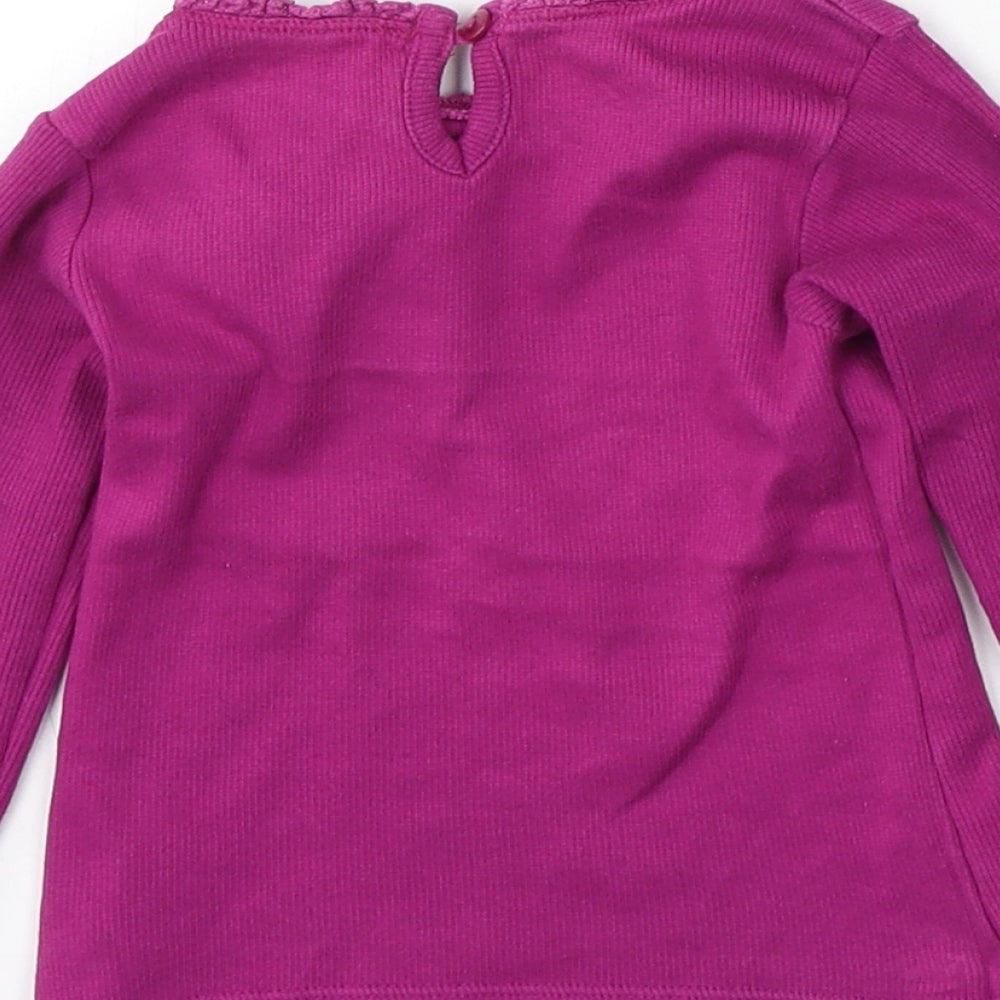 Dunnes Stores Girls Purple  Cotton Pullover Jumper Size 18-24 Months