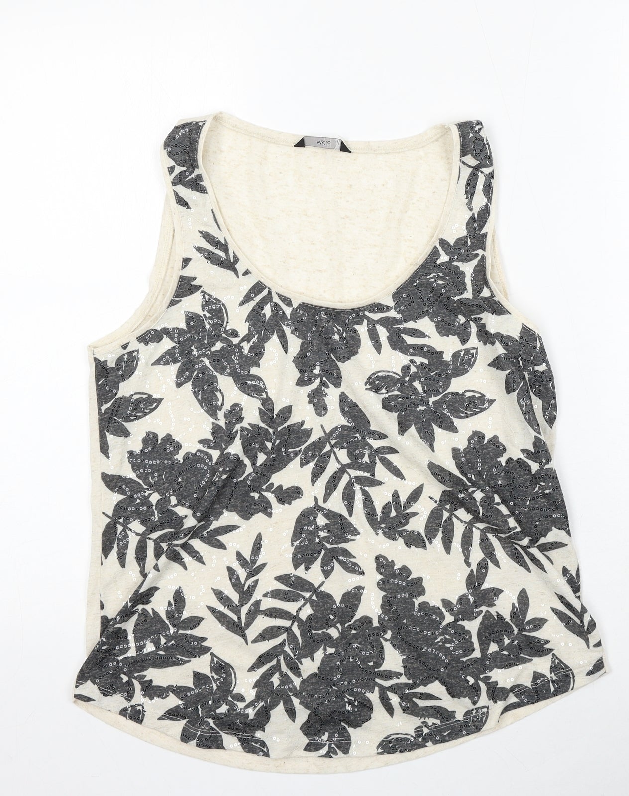 Womens UK Size 12 M&Co Beige Basic Tank