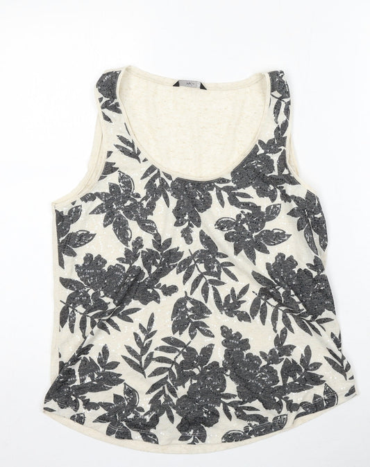 Womens UK Size 12 M&Co Beige Basic Tank