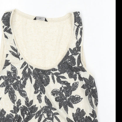 Womens UK Size 12 M&Co Beige Basic Tank
