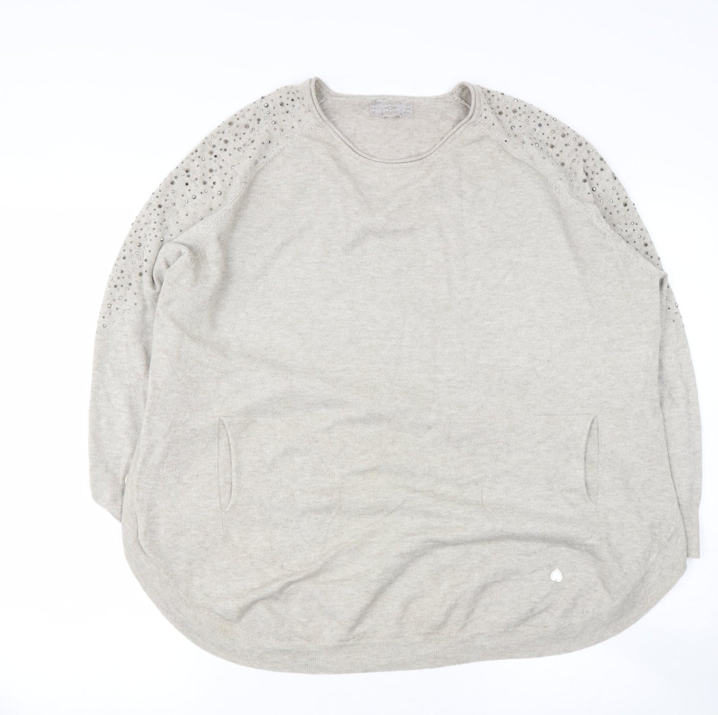 Womens UK Size M Preworn Beige Pullover Jumper