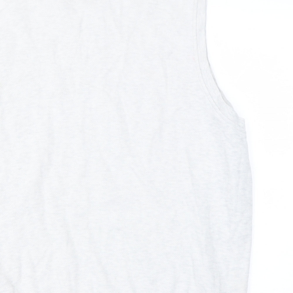 GALLAWAY Mens Beige  Cotton  T-Shirt Size M V-Neck
