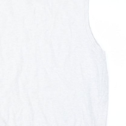 GALLAWAY Mens Beige  Cotton  T-Shirt Size M V-Neck