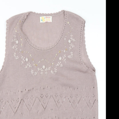 Womens UK Size M Preworn Pink Pullover Jumper