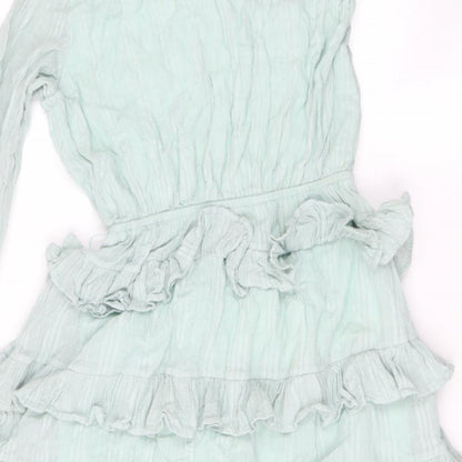 PINK DIMOND Womens Green  Polyester Fit & Flare  Size S  Off the Shoulder