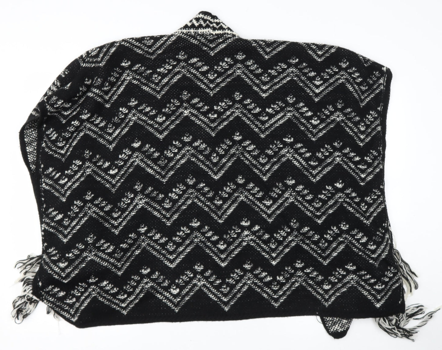 NEST Womens Black V-Neck Geometric Acetate Shrug Jumper Size S