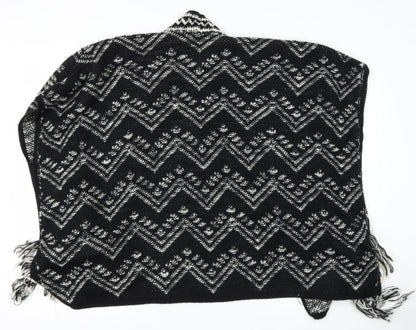 NEST Womens Black V-Neck Geometric Acetate Shrug Jumper Size S