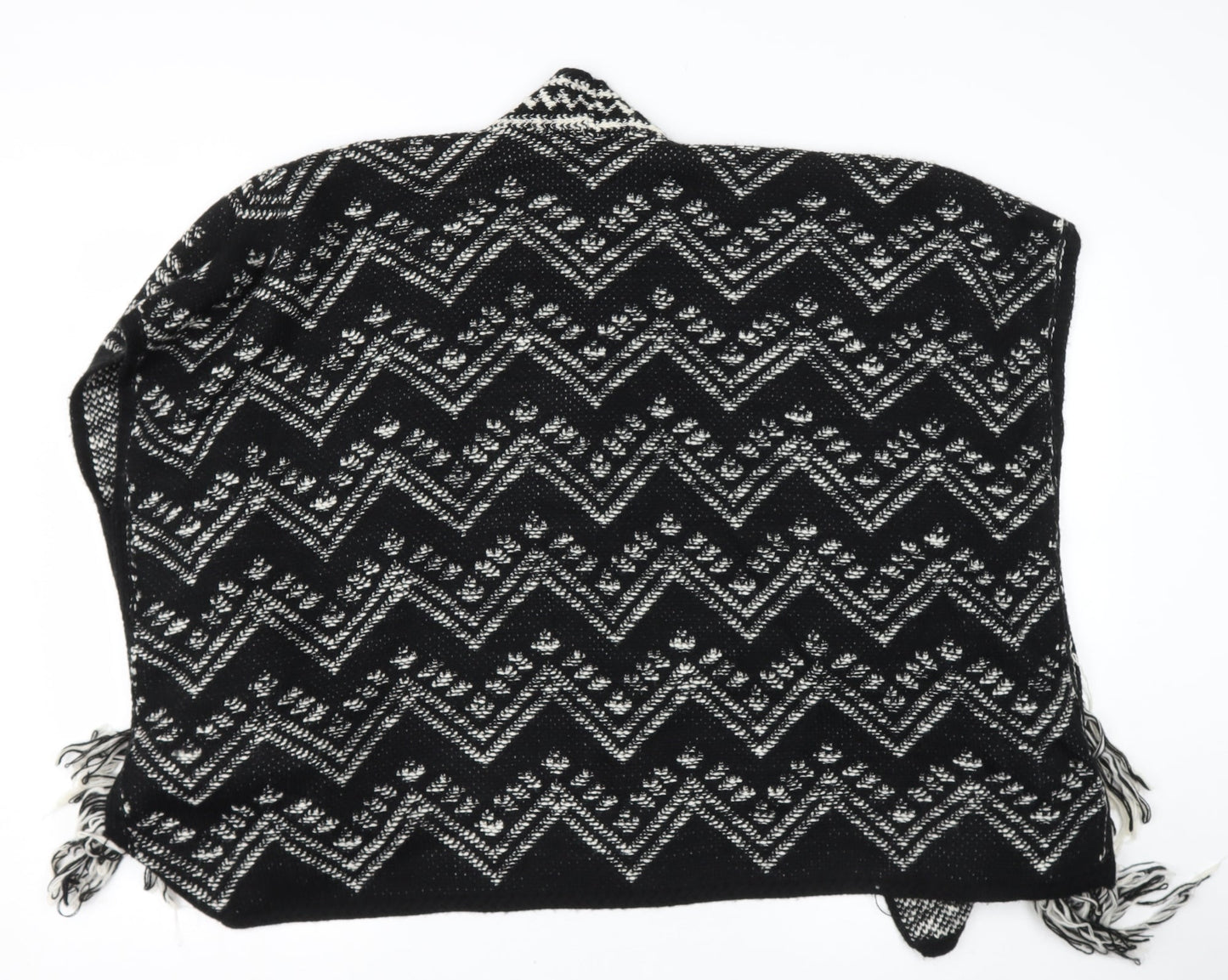 NEST Womens Black V-Neck Geometric Acetate Shrug Jumper Size S