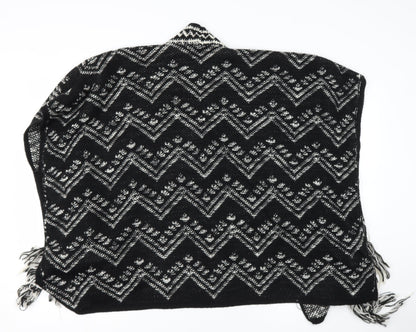NEST Womens Black V-Neck Geometric Acetate Shrug Jumper Size S