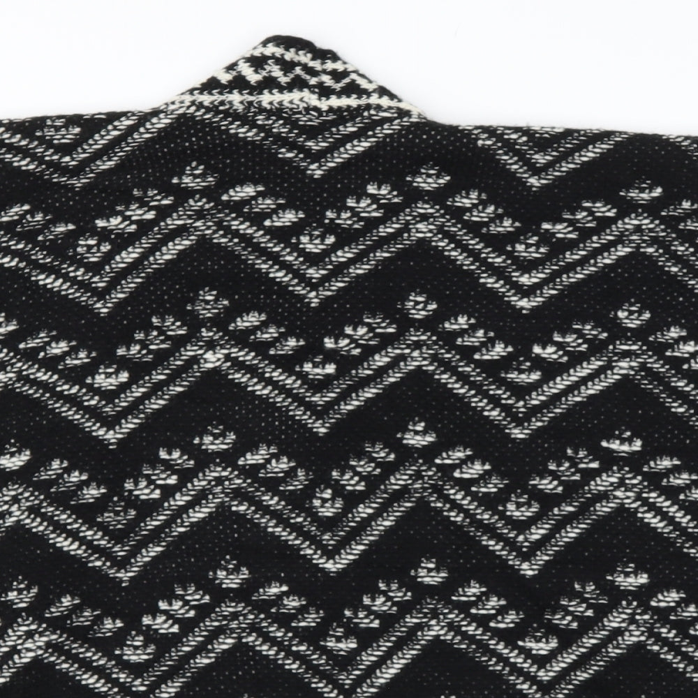 NEST Womens Black V-Neck Geometric Acetate Shrug Jumper Size S