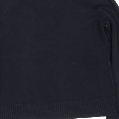 Papya Womens Black Round Neck  Polyester Pullover Jumper Size 8