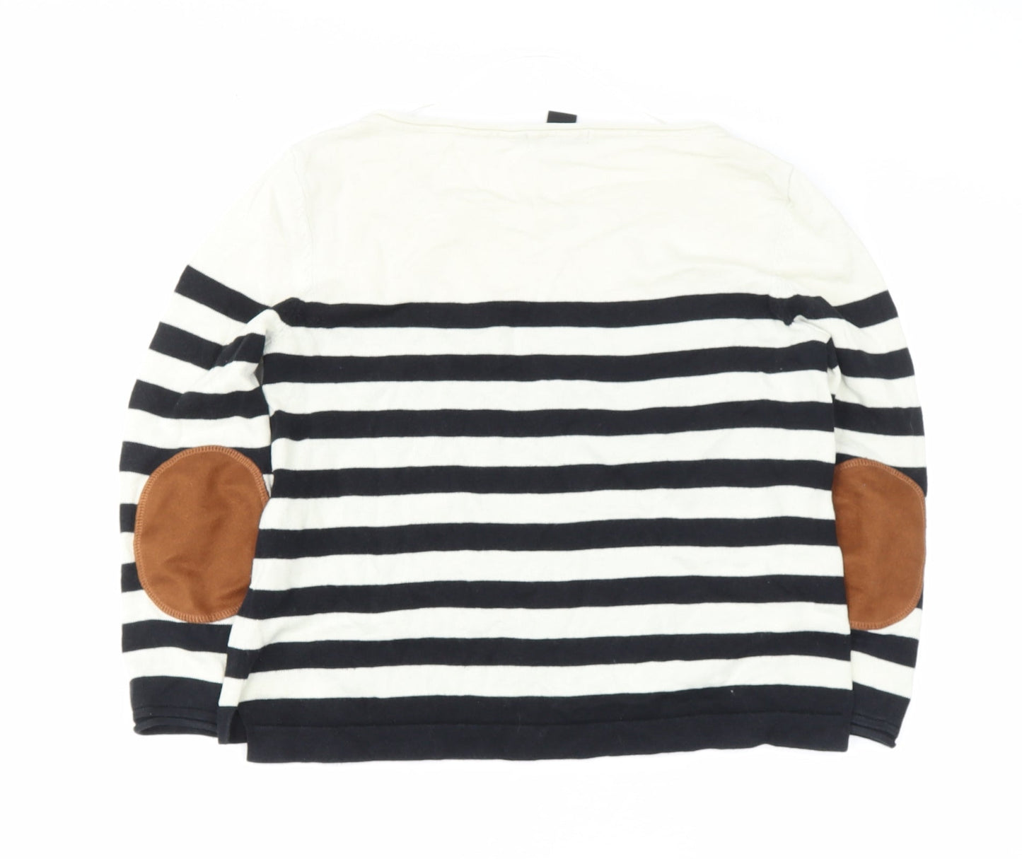 H&M Girls Blue Off the Shoulder Striped Cotton Pullover Jumper Size 9 Years