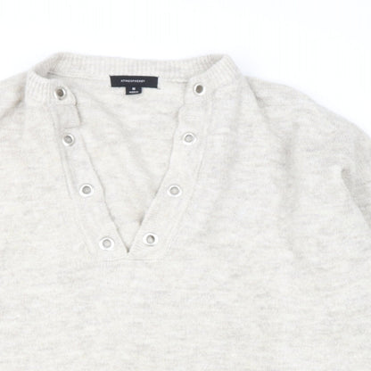 Primark Girls Beige V-Neck  Acrylic Pullover Jumper Size M