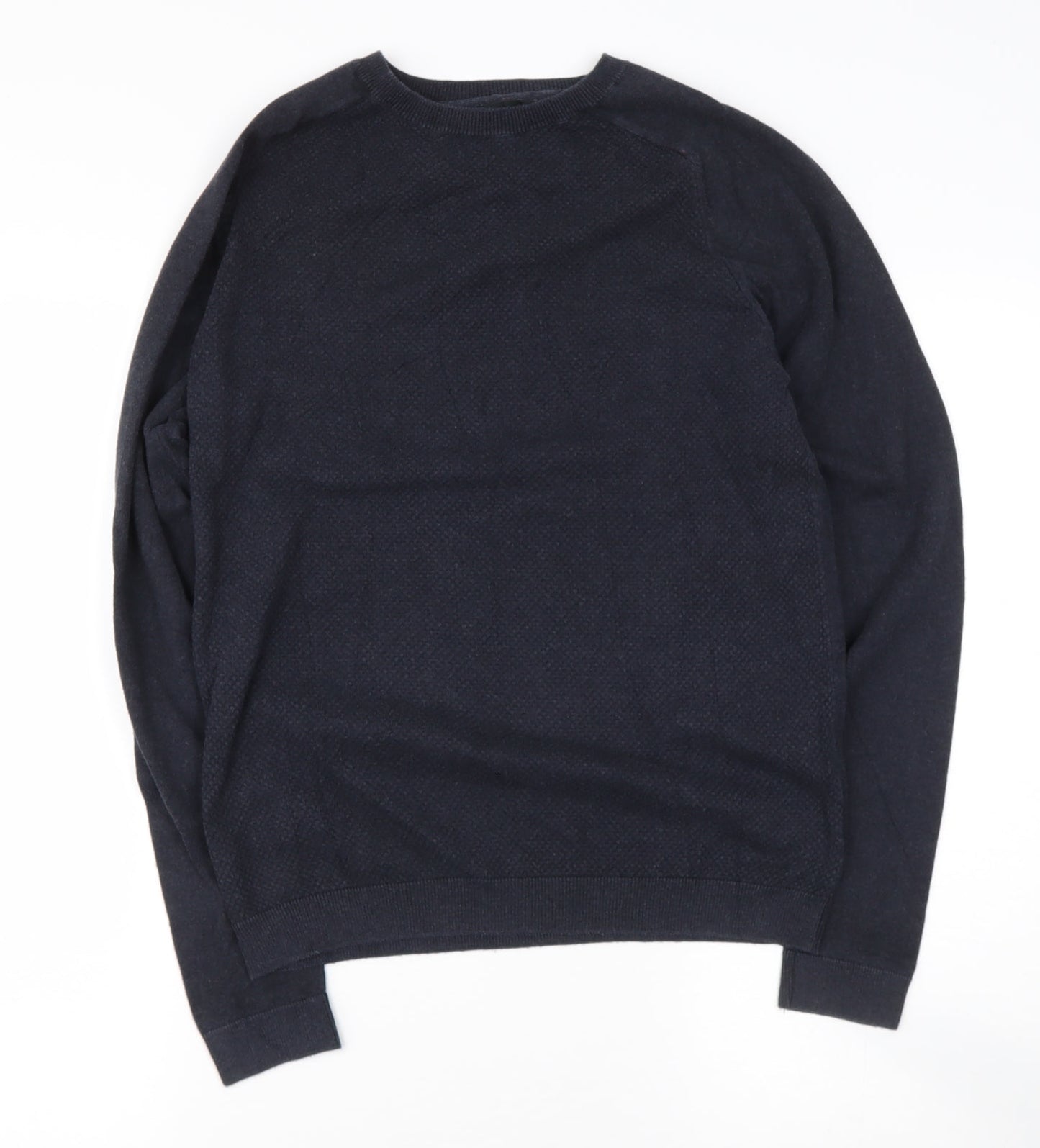 NEXT Mens Blue Round Neck  Cotton Pullover Jumper Size XS