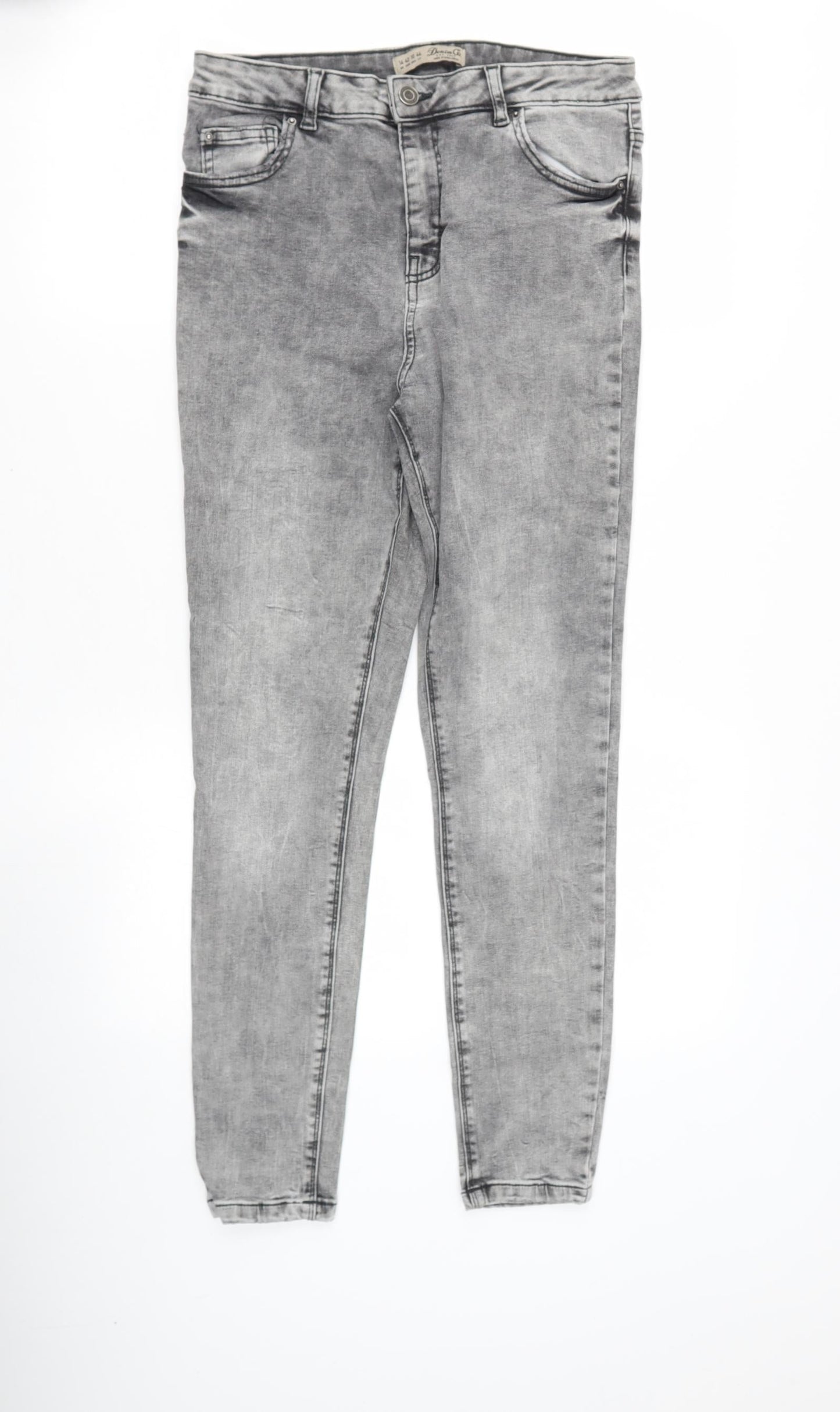 Womens UK Size 14 DENIM AND CO Regular Fit Skinny Grey Jeans