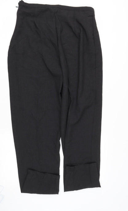 Womens UK Size 14 Preworn Regular Fit  Black Trousers