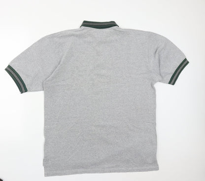 Hi Pro Sportwear Mens Grey  Cotton  Polo Size XL Collared Button