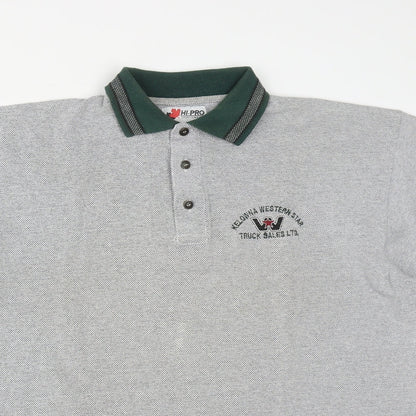 Hi Pro Sportwear Mens Grey  Cotton  Polo Size XL Collared Button