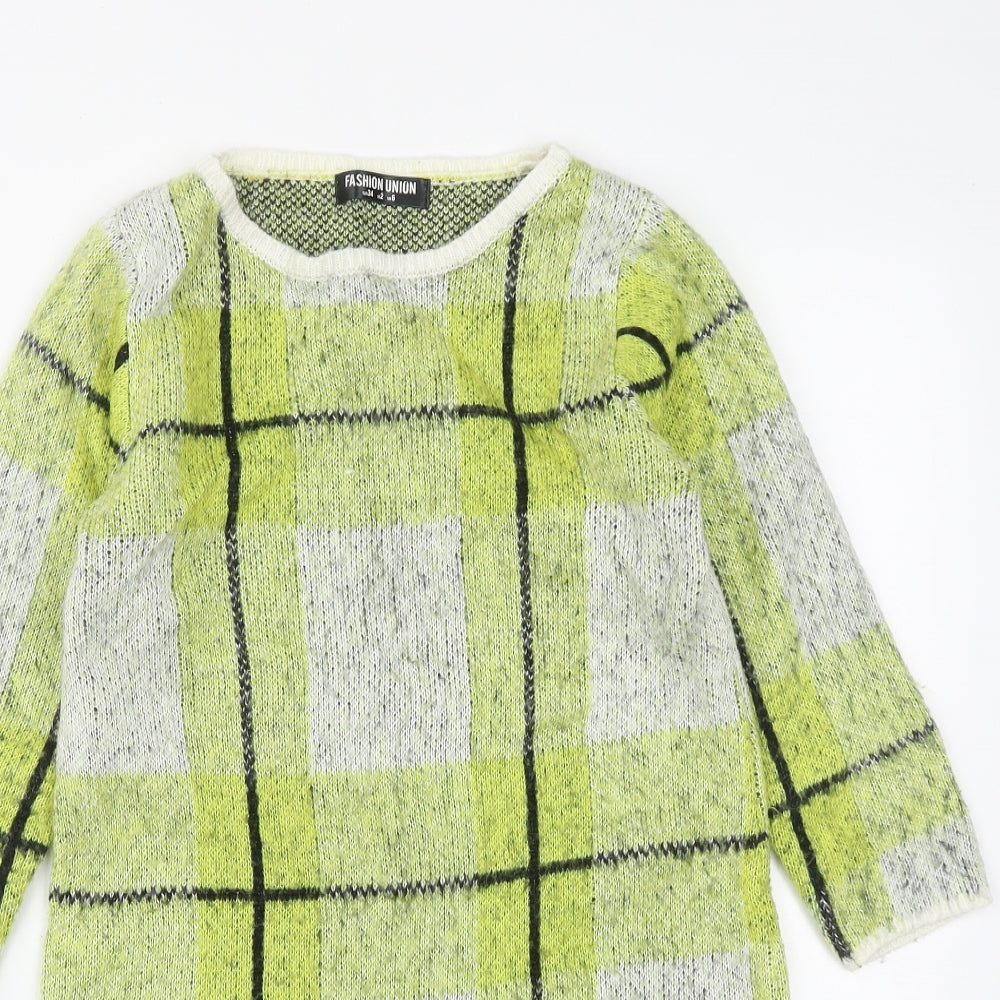 Womens UK Size 6 Fashion Union Green Tunic Jumper