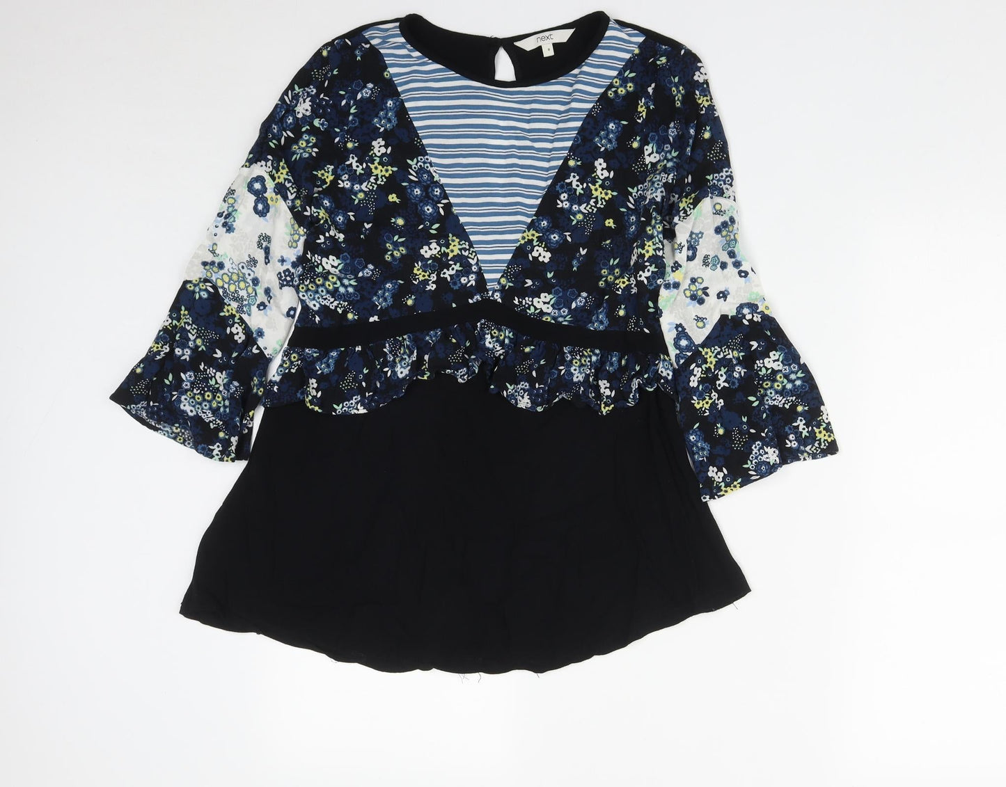 Womens UK Size 8 NEXT Multicoloured Basic Blouse