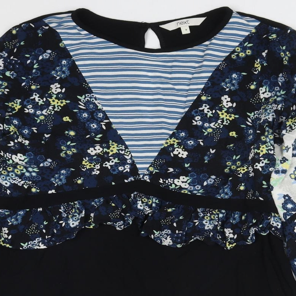 Womens UK Size 8 NEXT Multicoloured Basic Blouse