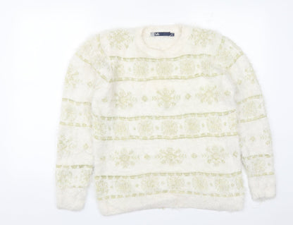 Womens UK Size M EWM White Pullover Jumper