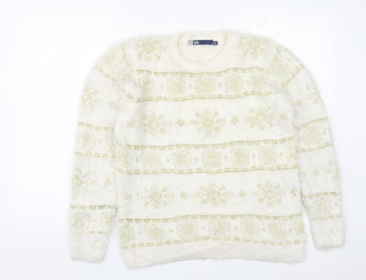 Womens UK Size M EWM White Pullover Jumper