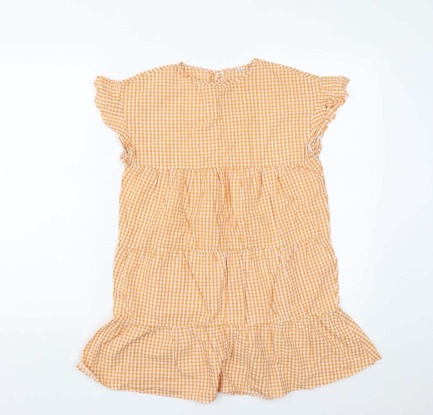 Womens UK Size S Preworn Orange Basic Blouse