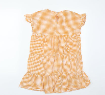 Womens UK Size S Preworn Orange Basic Blouse