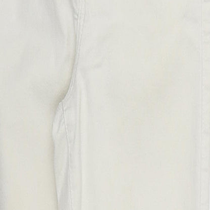 Topshop Womens White  Cotton Cropped Jeans Size 24 in L24 in Regular Zip