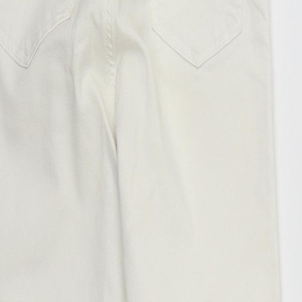 Topshop Womens White  Cotton Cropped Jeans Size 24 in L24 in Regular Zip