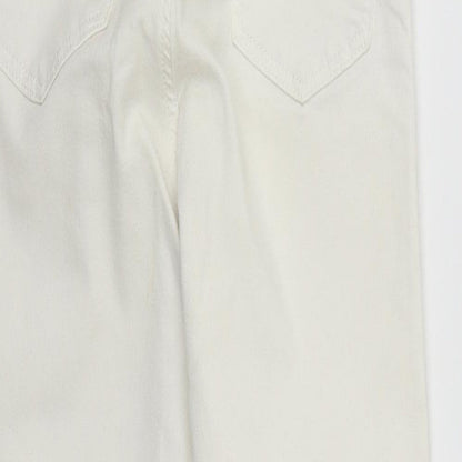 Topshop Womens White  Cotton Cropped Jeans Size 24 in L24 in Regular Zip