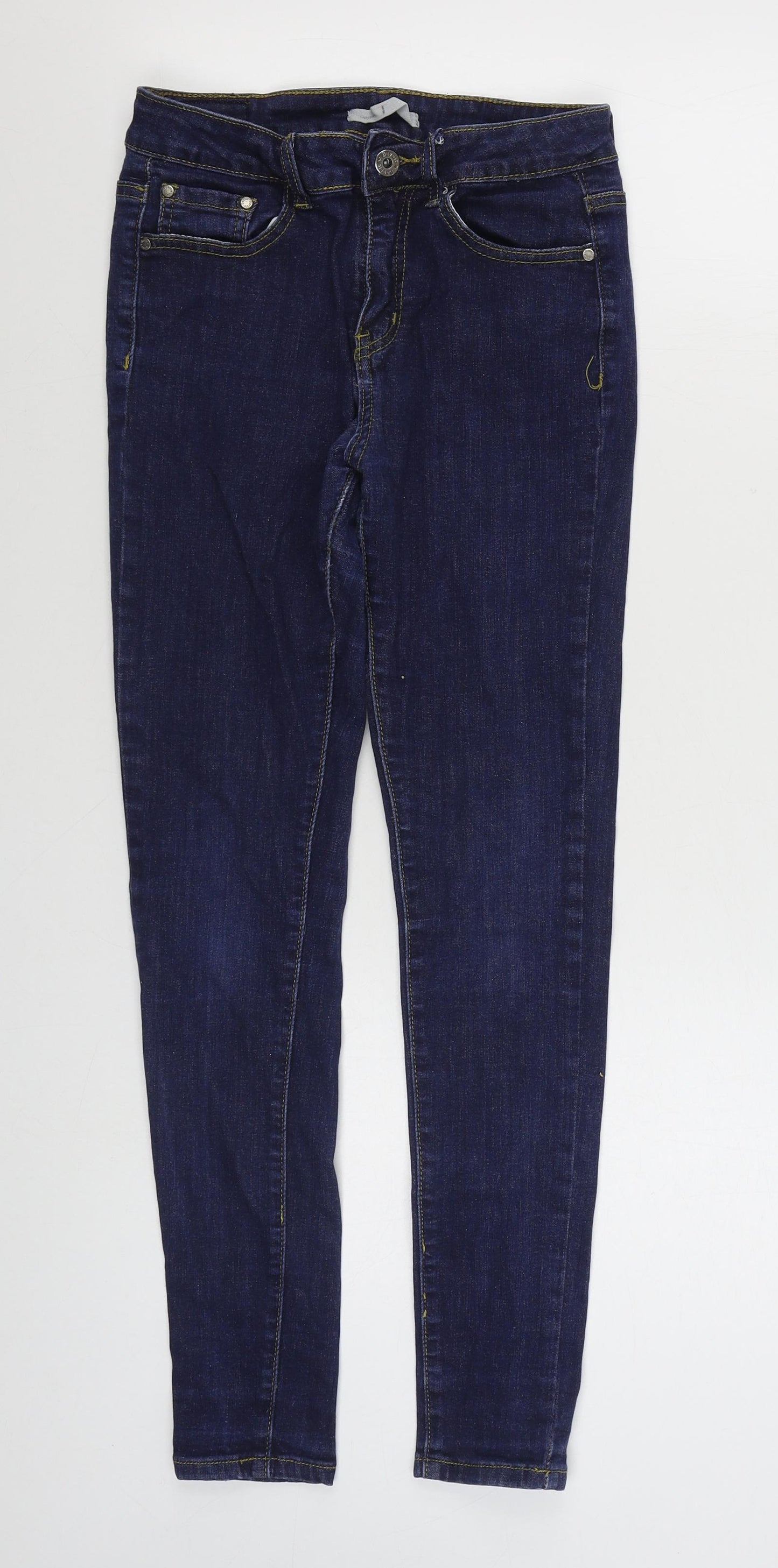Dayie Womens Blue  Cotton Skinny Jeans Size S L28 in Regular Zip