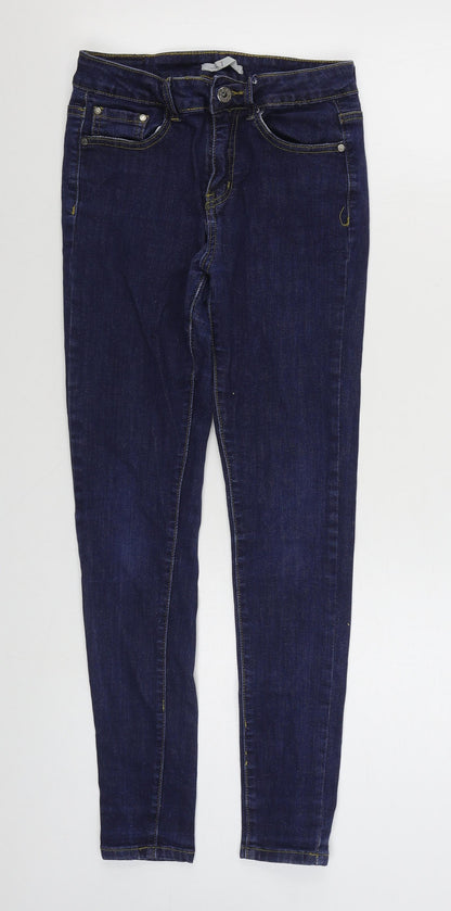 Dayie Womens Blue  Cotton Skinny Jeans Size S L28 in Regular Zip