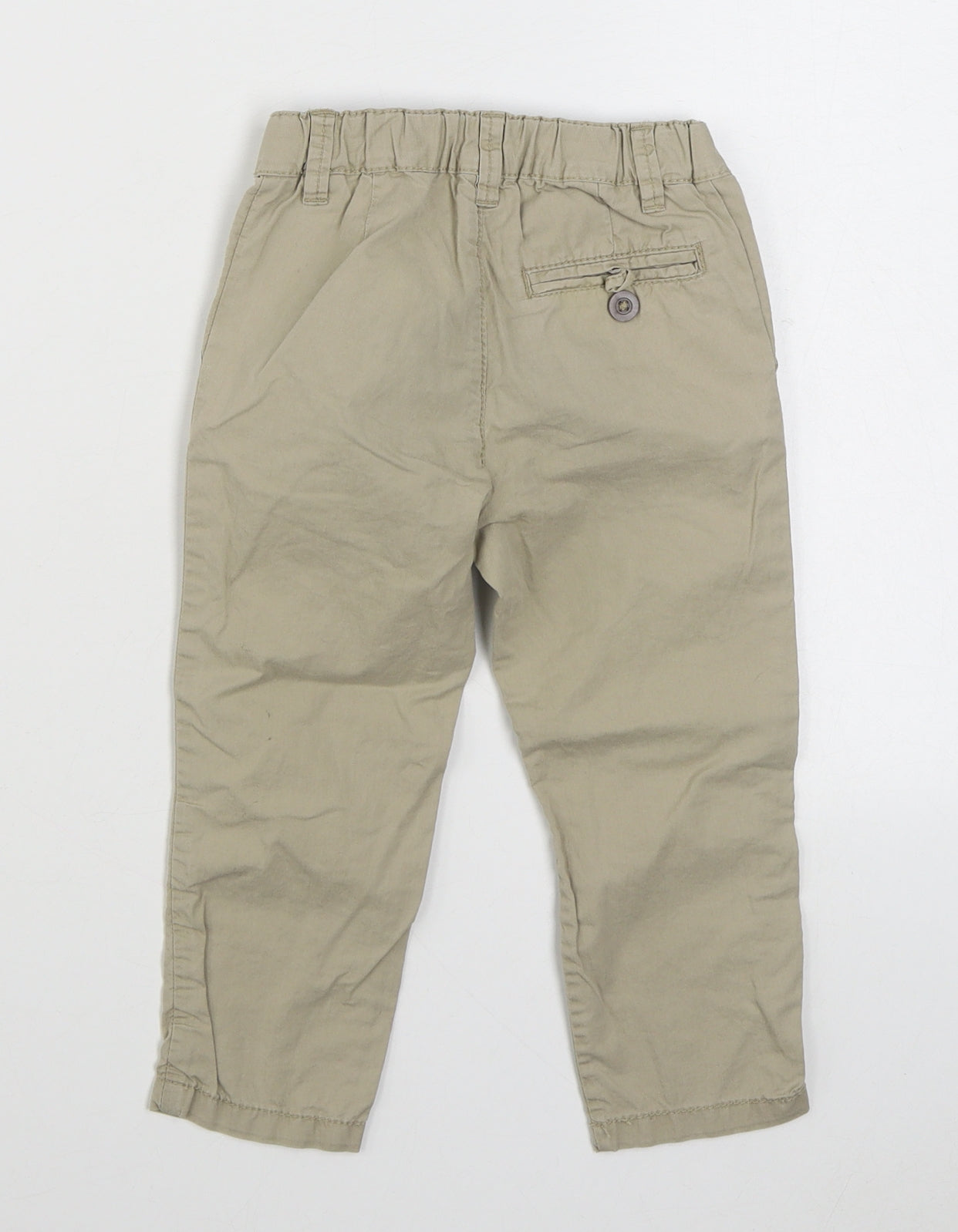 H&M Girls Beige  100% Cotton Chino Trousers Size 3 Years  Regular Zip