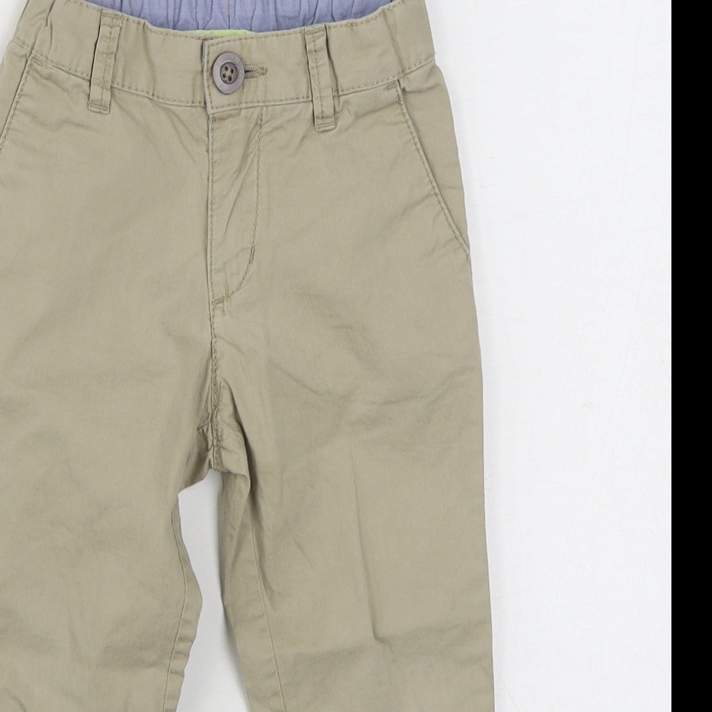 H&M Girls Beige  100% Cotton Chino Trousers Size 3 Years  Regular Zip