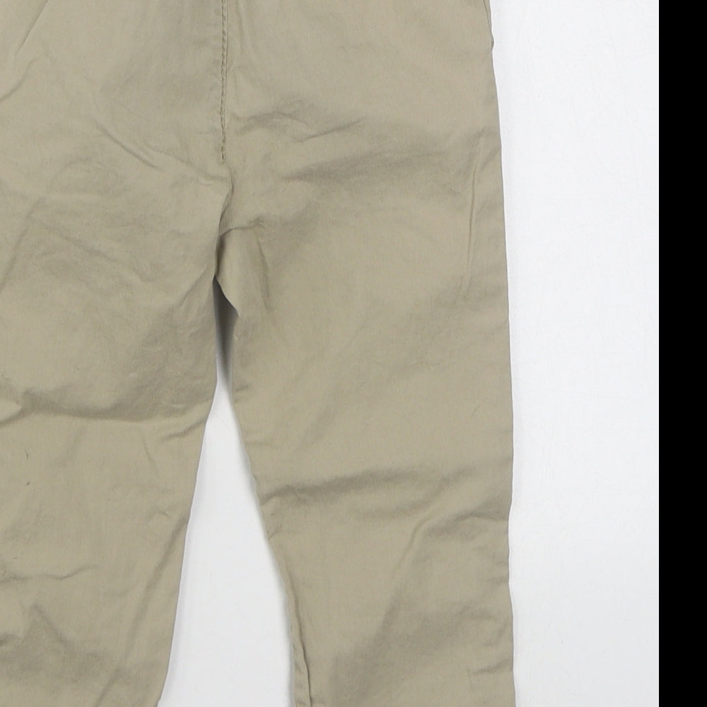 H&M Girls Beige  100% Cotton Chino Trousers Size 3 Years  Regular Zip