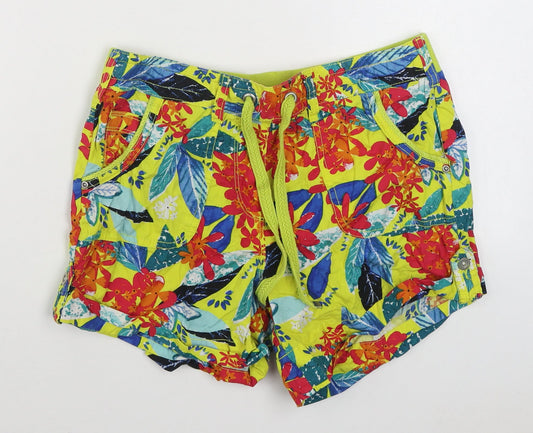 George Womens Multicoloured Floral 100% Cotton Sweat Shorts Size 10  Regular Tie