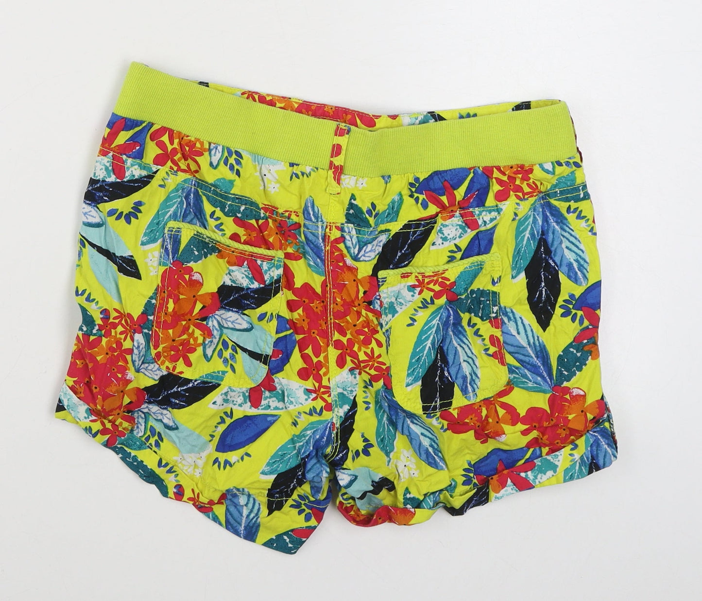 George Womens Multicoloured Floral 100% Cotton Sweat Shorts Size 10  Regular Tie