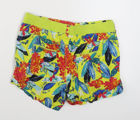 George Womens Multicoloured Floral 100% Cotton Sweat Shorts Size 10  Regular Tie