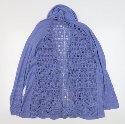 Matalan Womens Blue V-Neck  Cotton Cardigan Jumper Size 12