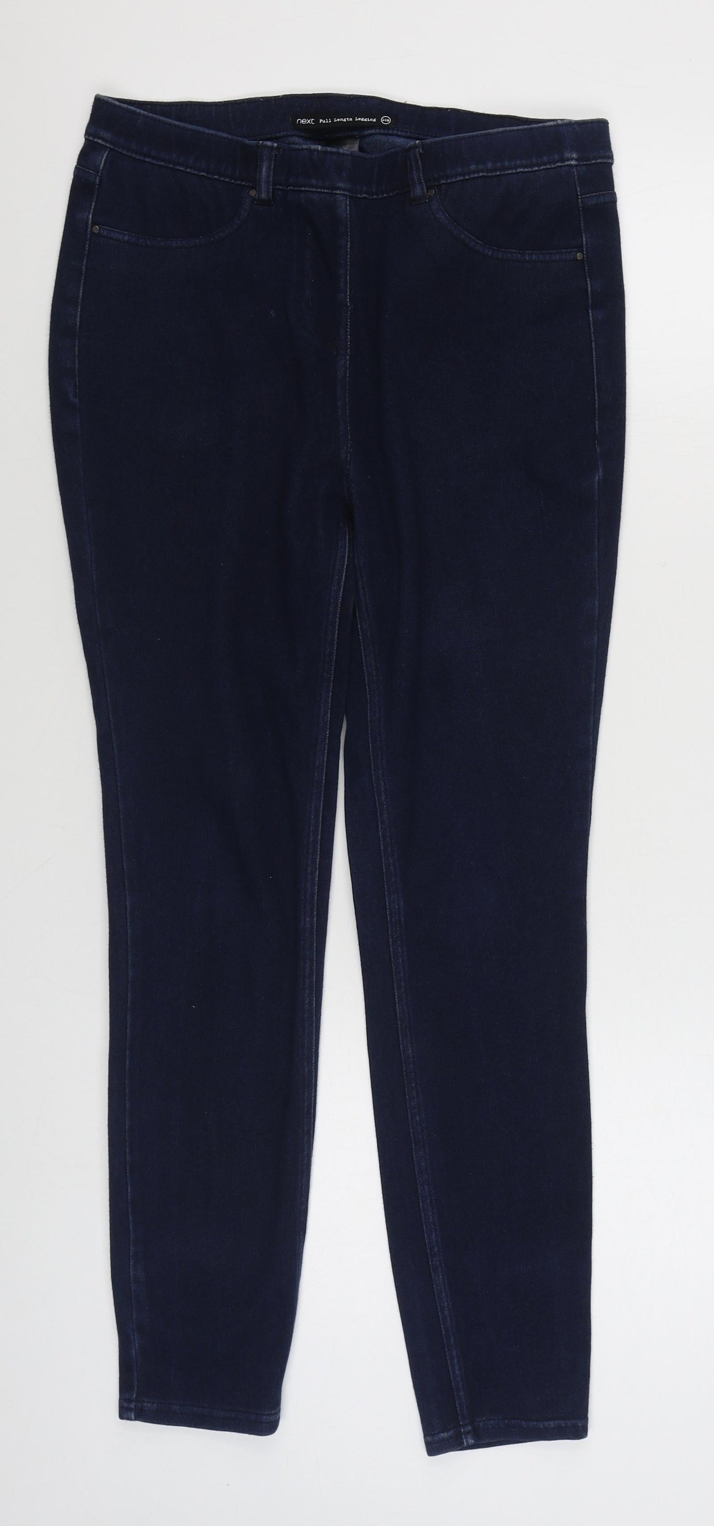 NEXT Womens Blue  Cotton Skinny Jeans Size 10 L26 in Regular Zip