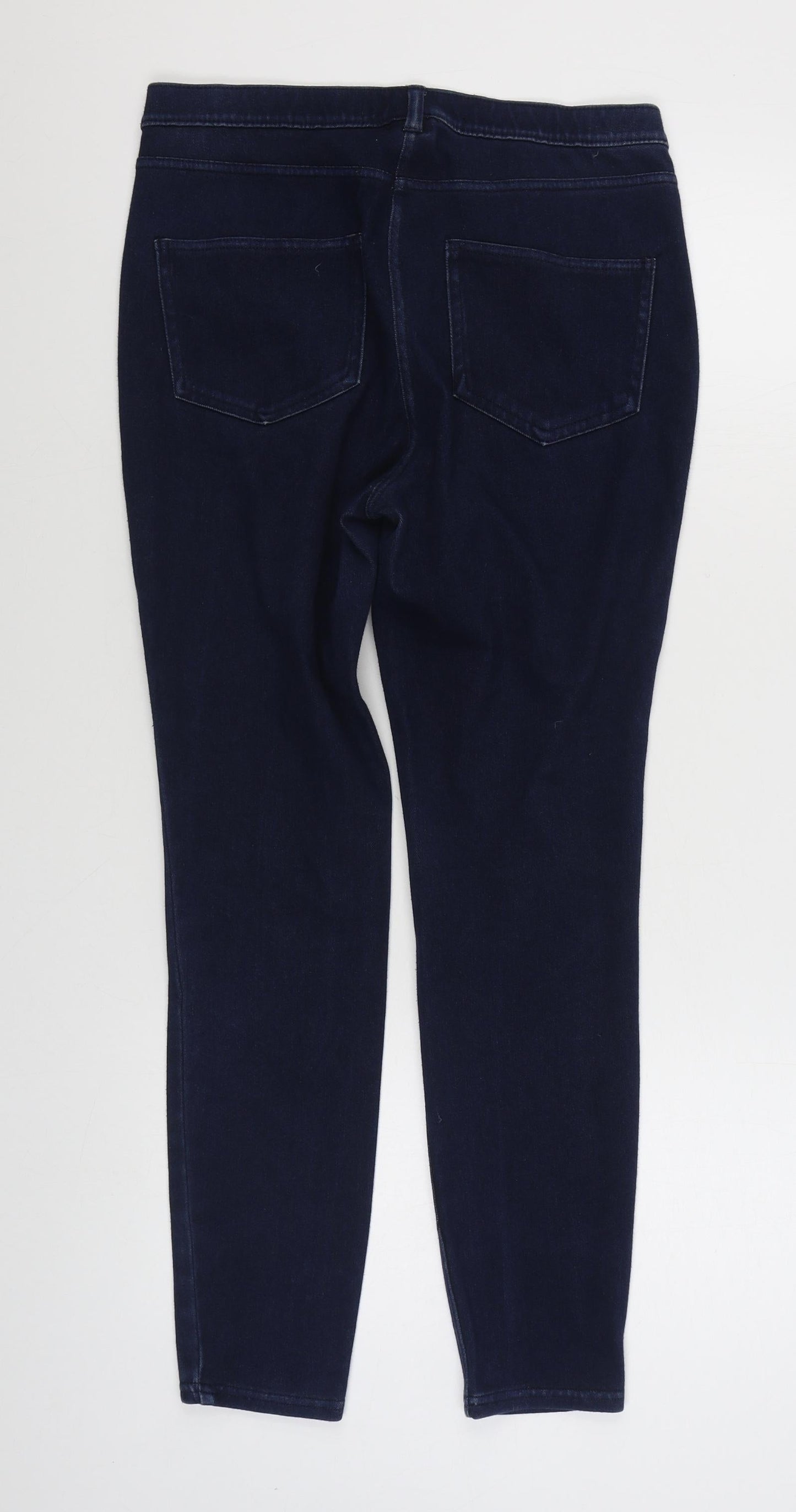 NEXT Womens Blue  Cotton Skinny Jeans Size 10 L26 in Regular Zip