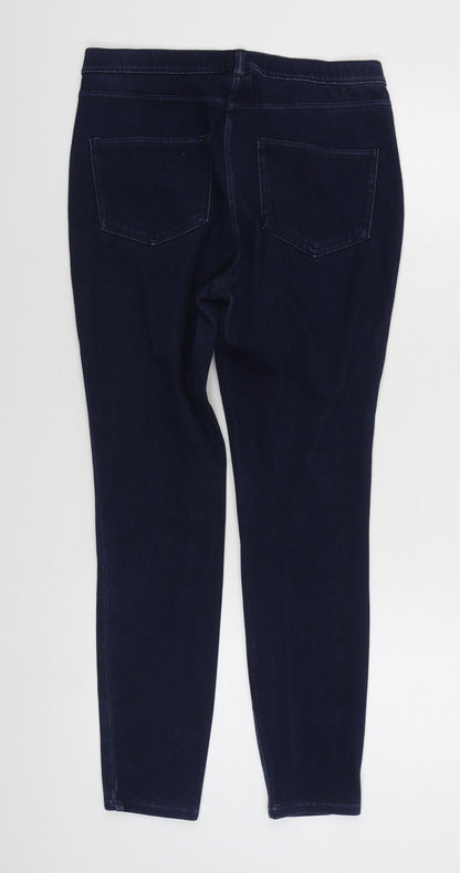 NEXT Womens Blue  Cotton Skinny Jeans Size 10 L26 in Regular Zip