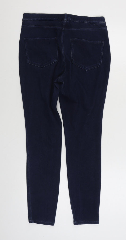 NEXT Womens Blue  Cotton Skinny Jeans Size 10 L26 in Regular Zip