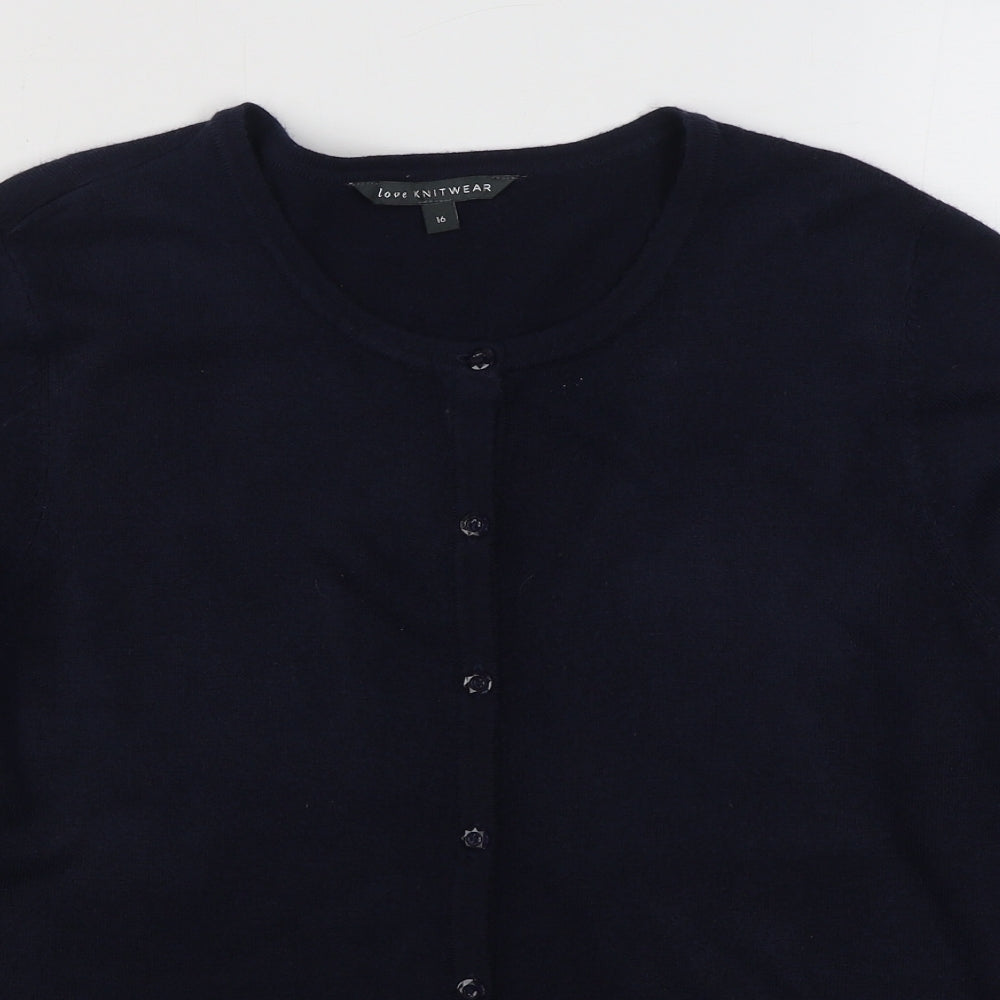 Womens UK Size 16 Bonmarché Blue Cardigan Jumper