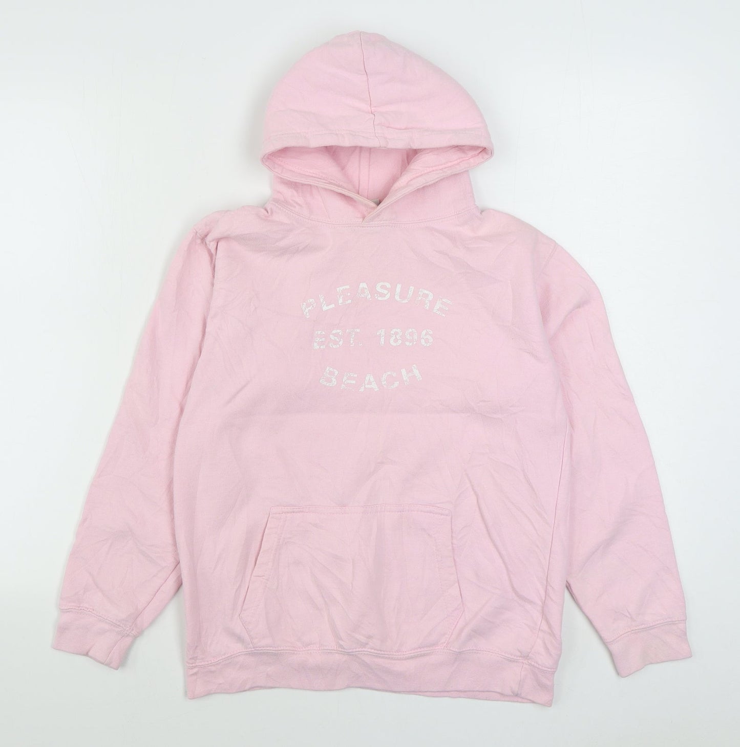 Awdis Girls Pink  Cotton Pullover Hoodie Size 12-13 Years  Pullover