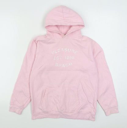 Awdis Girls Pink  Cotton Pullover Hoodie Size 12-13 Years  Pullover