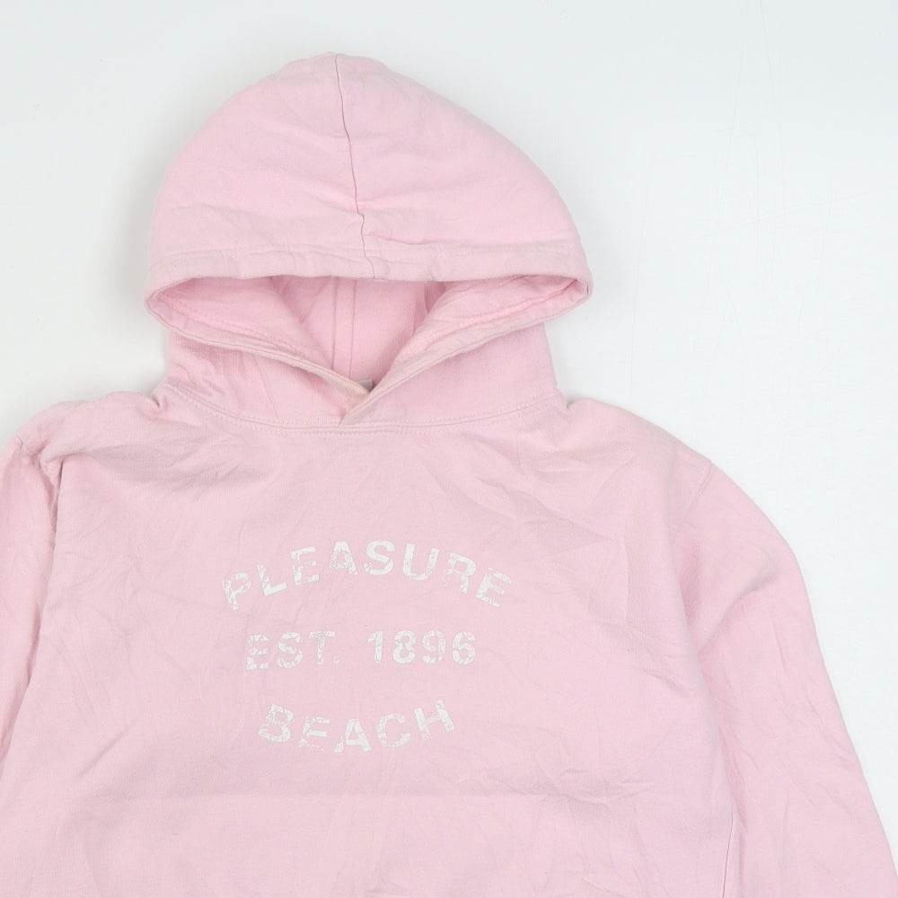 Awdis Girls Pink  Cotton Pullover Hoodie Size 12-13 Years  Pullover
